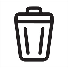 Classic Garbage Can Line Icon for Delete Function