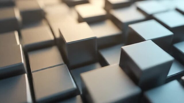 Abstract digital cubes forming repeating pattern perspective