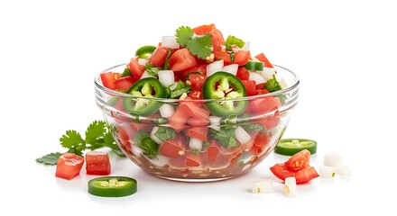 Vibrant Fresh Salsa Pico de Gallo in Glass Bowl