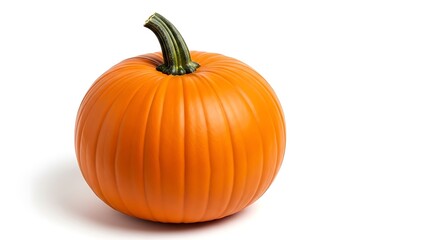 Vibrant Orange Pumpkin on White Background