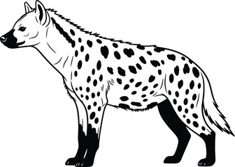 Spotted Hyena Silhouette – Isolated on Transparent Background African Wildlife Vector Illustration