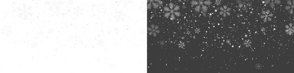16:9 Snow snowfall snowflakes Christmas winter holiday background PNG overlay