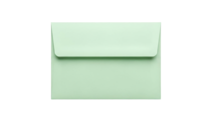 Isolated green envelope for invitations or business correspondence on a simple surface