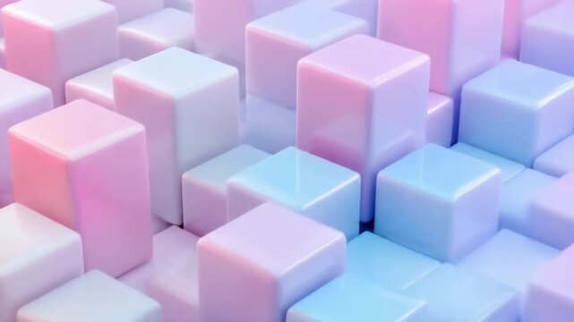 Abstract digital cubes in pastel colors for modern design and visuals