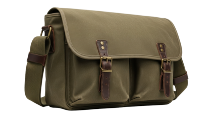 Isolated shoulder bag for men for personal items and business matters, side view