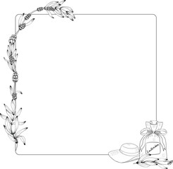 Fototapeta premium Engraving botanical vector sketch of lavender, hand-drawn with black ink on white paper, naturalistic detail and delicate linework