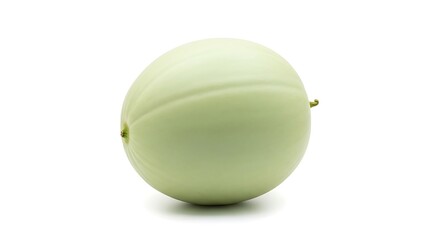Whole Light Green Melon on White Background