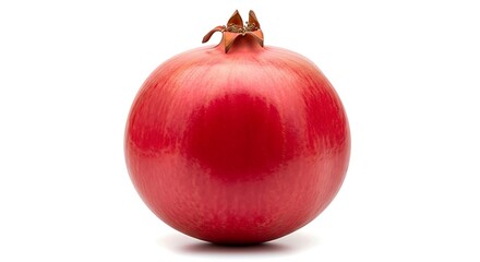 Whole Red Pomegranate Fruit on White Background