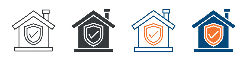 Home Security Icon Set Multiple Style Collection 