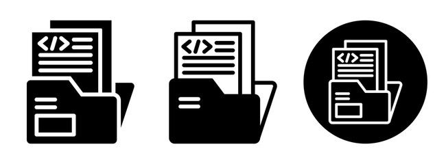 File Code Icon Collection Glyph & Mixed Style