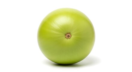 Fresh Green Round Fruit Isolated on White