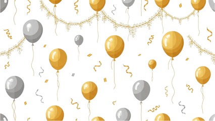 Celebration Balloons and Garlands: A Festive Pattern for Special Occasions and Events