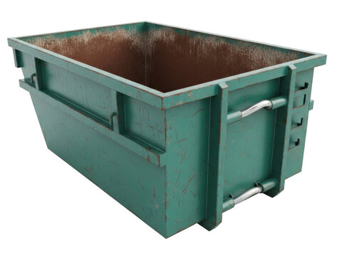 Isolated dumpster on a seamless background for recycling and construction waste projects