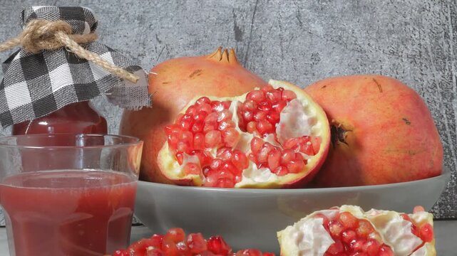 pomegranate and juice