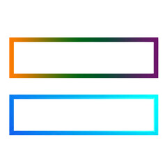 Two rectangular gradient frames, one with orange to purple and other blue to cyan, on transparent background