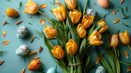 Perfect for spring holiday content, greeting cards, seasonal blog posts, or festive advertisements, this image radiates warmth, joy, and the fresh spirit of Easter.