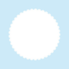 Simple white lace frame, round tag, label