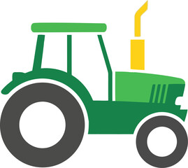 Vector icon of green tractor icon