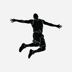 High-quality vector of a volleyball player in action. Perfect for sports logo design, posters, apparel prints, and digital branding.