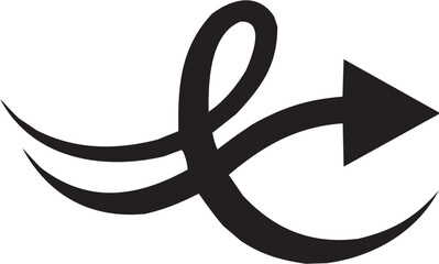 Obraz premium Ribbon-Like Abstract Design. A black-and-white icon representing flow and creativity.