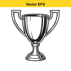 Shiny victory trophy cup icon design for award and achievement