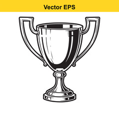 Classic victory trophy illustration, award for achievement