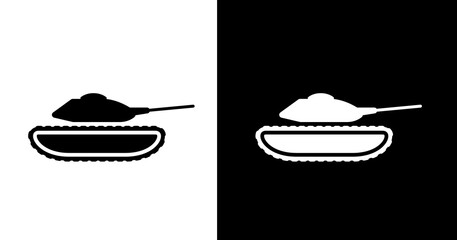 black and white illustration of tank icon