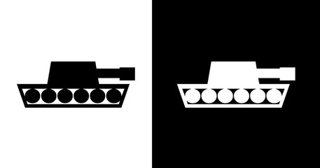 black and white illustration of tank icon