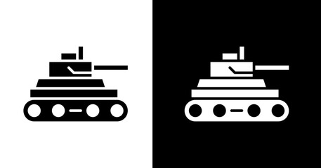 black and white illustration of tank icon