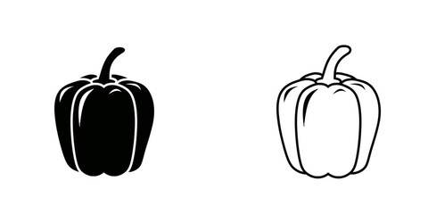 Capsicum set icon isolated on white background. Vector illustration.