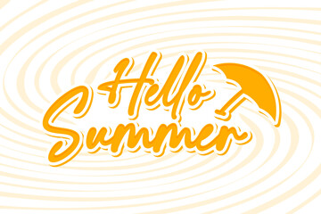 Hello Summer creative typography. design lettering in color combinations