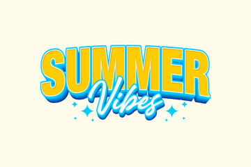 Summer Vibes creative typography. design lettering in color combinations