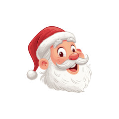 Image of a smiling Santa Claus head wearing a red Christmas hat