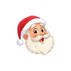 Image of a smiling Santa Claus head wearing a red Christmas hat
