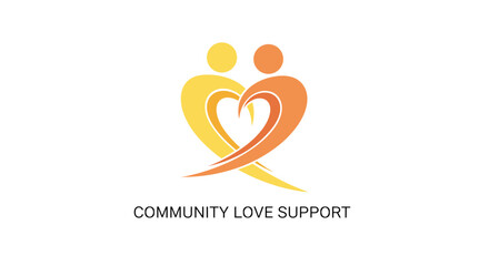 Obraz premium Community love support logo featuring interconnected figures 