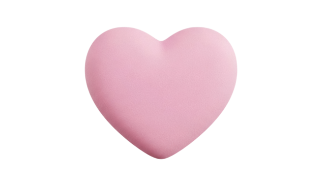 Soft pink heart shape isolated PNG, romantic love symbol for Valentine s Day greeting card design and wedding invitation decoration - Powered by Adobe