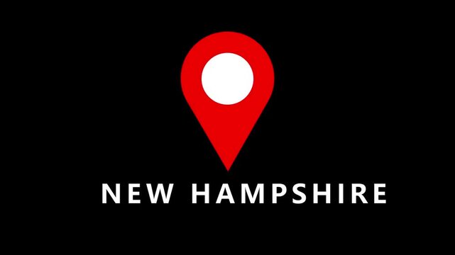 Red map pin icon with white circle and the words NEWHAMPSHIRE in white text on a black background