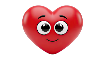 Smiling Heart Emoji on White Background