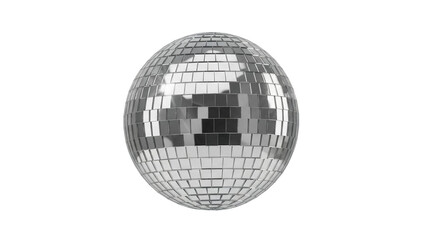 Shiny disco ball PNG isolated on transparent background, mirror ball for party, dance, and entertainment events, retro and festive decoration