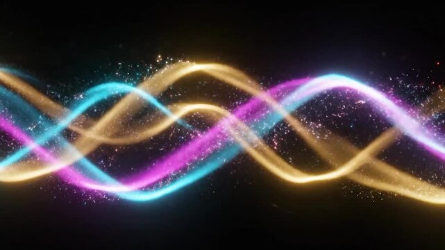 Abstract Glowing Neon Lights Streaming Across Screen, Loopable 4K Motion Graphics Background