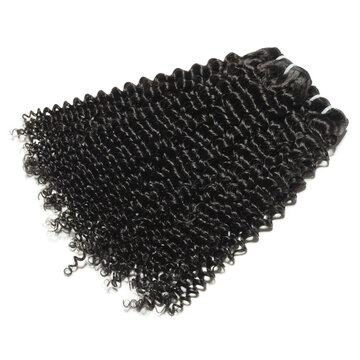 deep curly black human hair weaves extensions bundle	
