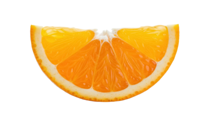 Vibrant orange slice PNG isolated on transparent background, juicy citrus fruit with bright color and refreshing taste for healthy eating concepts
