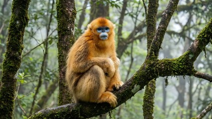 Obraz premium Golden Snub-nosed Monkey(キンシコウ)