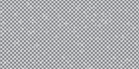 Sparkling frost ice snowflakes and crystals for a transparent winter holiday design