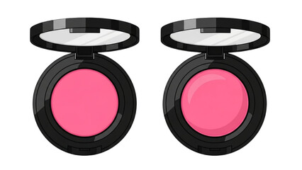 Open Compact Makeup Blush Cases with Pink Powder, Beauty Products, Cosmetic Accessories, Studio View