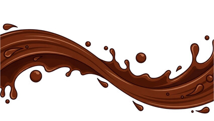 Dynamic Chocolate Splash Action Graphic Illustration in Vibrant Environment