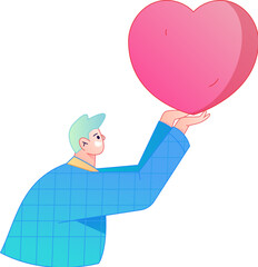 A relief illustration of a figure holding a caring hand, embodying the act of sharing affection.
