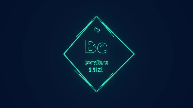 Beryllium periodic table element science education animation