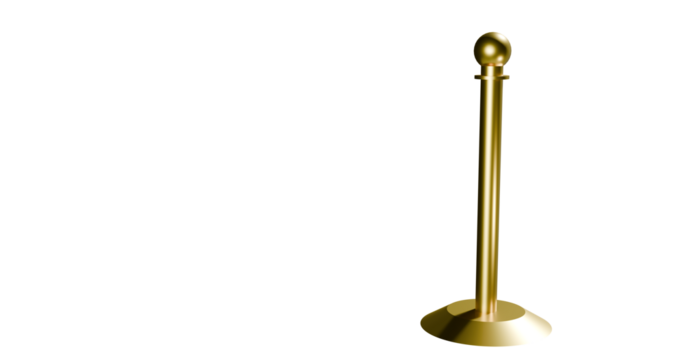Golden poles for red carpet entrance on a transparent background - Powered by Adobe