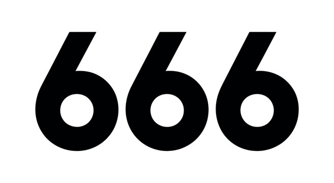 The number 666 is displayed in a bold, black font on a white background.